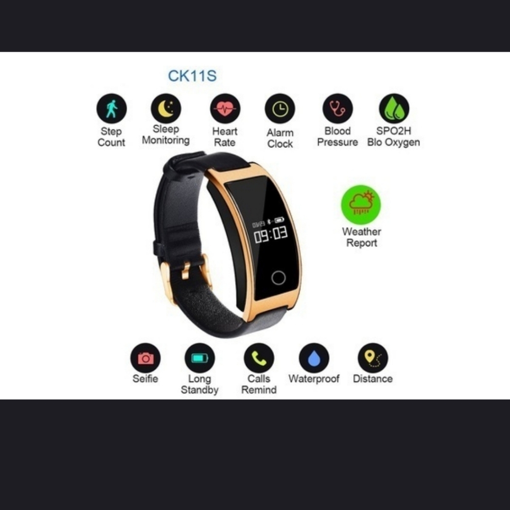 Smart watch leather watch bracelet fitness tracker - Picture 7 of 8